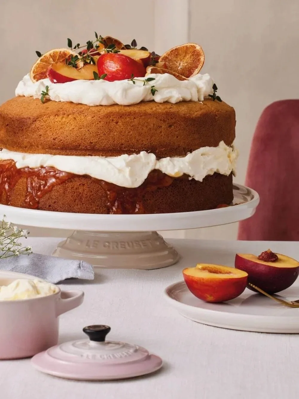 NEW Le Creuset White Footed Cake Stand